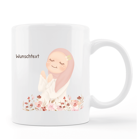 Mädchen betet-Tasse personalisierbar