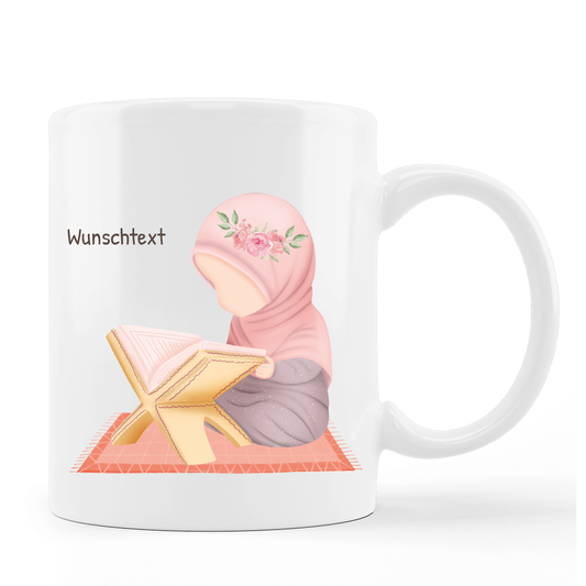 Mädchen liest Koran 2-Tasse personalisierbar